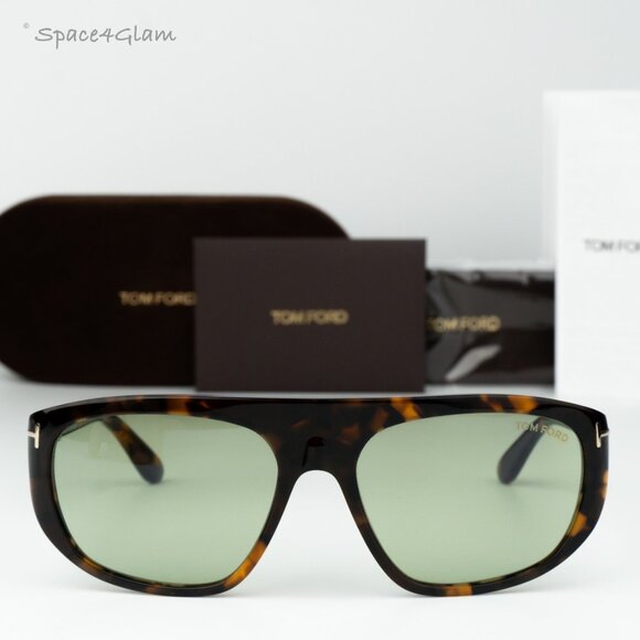 Tom Ford Men Sunglasses Havana Green Photochromic Aviator FT1002/S 52N NEW - Picture 1 of 9